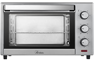 ARDES - AR6226S Horno Eléctrico Ventilado Capacidad 25 Litros Con Luz Interna 6 Funciones Cocción Temporizador Doble Cristal Con Accesorios Modelo Gustavo Light