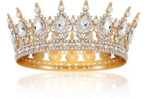 HEALVIAN Goddess Crown Medieval Rhinestone Wedding Crown and Tiaras for Women Party Costome Birthday Tiara Christmas Carnival Masquerade Festival Accessories