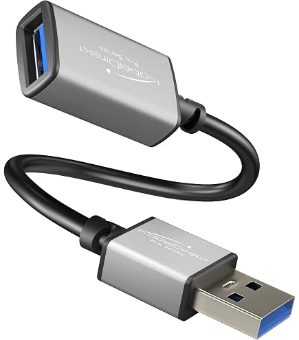 Cavo Prolunga USB Tipo A Maschio Ad Angolo Lato Sinistro E Femmina Con Flangia E Viti Lunghezza 15mt Nero