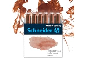 Schneider Lot de 6 cartouches d'encre pastel standard pour stylo-plume Cognac