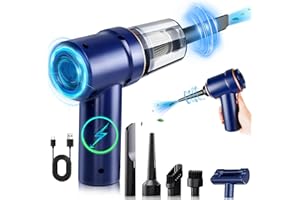 LIEBERWELL Elektrische Staubgebläse 3-in-1, 3-Gang 42000 U/min Compressed Air Duster, Handheld Mini Auto Staubsauger, USB Wiederaufladbarer Elektrische Druckluftspray Reiniger für PC, Tastatur, Auto, Sofa
