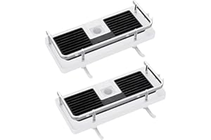 FIISAYL Etagere Douche, Rangement Salle de Bain sans Percage en Plastique ABS avec Garde-Corps en Aluminium, pour Barre de Douche de 21 à 25 mm Blanc & Noir 2 Unita