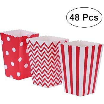 Packaging Goûter Cinéma 50 Boîtes à Pop-Corn En Carton - Pour Fêtes, Cinéma, Anniversaires Récipient Popcorn Fête