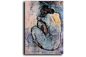 HYFBH Impression sur toile bleu nue Pablo Picasso peinture à l'huile sur le mur affiches en toile et impressions photo d'art pour le décor de salon 20 x 28 pouces (50 x 70 cm) sans cadre