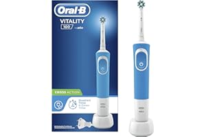 Oral-B Vitality 100 Cepillo de Dientes Eléctrico con Mango Recargable y Cabezal CrossAction, Tecnología de Braun - Azul