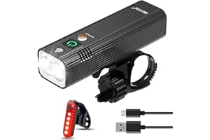 EBUYFIRE USB Rechargeable Bike Lights Set, 3000 Lumens Bike Headlight 【Upgrade Mount】,Super Bright Headlight Front Lights,3 Light Mode Fits All Bicycles, Mountain,Road