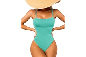 USUN Costume da Bagno Intero da Donna Costume da Bagno con Ritaglio Vita Alta Controllo della Pancia Costume Intero Monokini