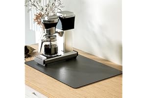 AUHSSAN Alfombrilla Escurreplatos, 40 x 60cm Absorbente Alfombrilla Fregadero Cocina, Diatomita Alfombrilla Cafetera, Protector Mueble Fregadero, Alfombra Seca Antideslizante para Encimera de Cocina (Gris)