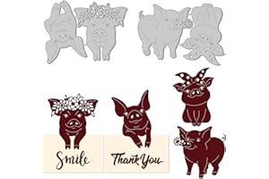 GLOBLELAND Matrices de Découpe en Métal Réaliste Porcs Découpe Gaufrage Pochoirs Modèle Animaux de Ferme Porcs pour Papier Carte Fabrication Décoration DIY Scrapbooking Album Artisanat Décor