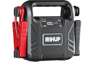 IRIHUP Starthilfe Powerbank,4000A 12V(Bis zu Alle Benzin oder 10 L Diesel) Auto Starthilfe 99.16wh Tragbare USB Ladegerät Auto Batterie Booster Starthilfekabel und Überbrückungskabel
