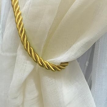 Librao 1pair Curtain Tie Backs Hand Knitting Thick Rope Holdback