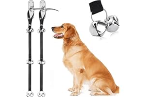 MINGZE 2PCS Chien Sonnette Cloches de Chien Chiot de Formation de Toilette, Sonnette de Formation Interne (Noir)