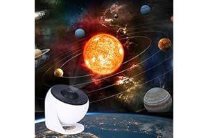 Febotak Home Planetarium Nebel Mond Planeten Star Deckenprojektor Planetarium Sternenprojektor mit 12 Filmen Discs, Galaxie Licht 3D Nachtlicht Projektionslampe, Zoom, Timer
