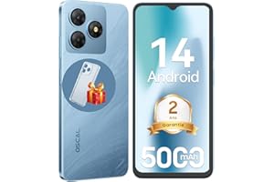 OSCAL Telephone Portable,Flat 2C Android 14 Telephone,6Go+64Go/TF 2To, Octa Core, 6.56" HD+,Batterie 5000mAh Smartphone Pas Cher,13MP+8MP,4G Smartphone, Face ID/Dual SIM/GPS/2Ans De Garantie -Bleu