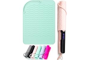 ANGENIL Heat Resistant Mat for Hair Straighteners, Silicone Curling Wands Mat Heat Proof Mat for Hair Straighteners, Portable Travel Anti Scald Mat for Flat Iron Hot Hair Salon Tools, 23 cm x 17 cm