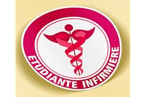 SC ® - Sticker/Autocollant - Vignette Caducée Rond Étudiante Infirmière - Type de Pose Vitrophanie* (S'applique sur Le Pare-Brise à l'intérieur du véhicule)