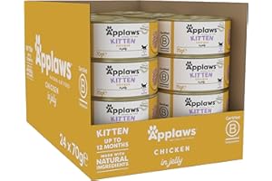Applaws 1001NE-A Natural kitten food alimento húmedo de pollo para gatos en lata de caldo 70 g (paquete de 24) (paquete de 24) (el embalaje puede variar)