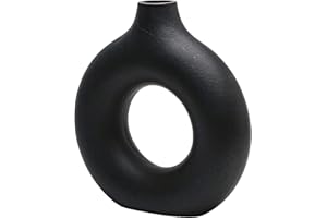 ‎CEMABT CEMABT Vasen für Pampasgras, handgemachte Vase, getrocknete Blumen, Keramik, Weiß, Handwerkliche Ornamente für die Dekoration des Bürohauses, Vasenset (S, Schwarz)