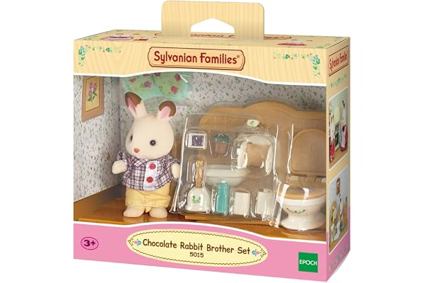 SYLVANIAN FAMILIES - 5015 - Le frère lapin chocolat et toilettes Multicolore