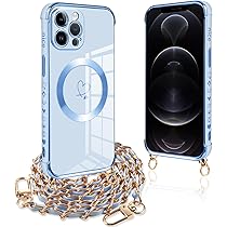 Saqmkil Magnu00e9tique Coque Avec Cordon Pour IPhone 15 6,1'' Compatible Avec MagSafe, Transparent Aesthetic Design Motif Etui Avec Ru00e9glable