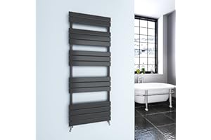 MYB Heated Towel Rail Radiator for Bathroom Flat Panel Ladder Anthracite Designer Central Heating RADS 1600X600mm