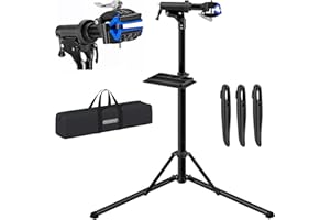 Monzana® Bike Maintenance Workstand with Magnetic Tool Tray, Tyre Levers & Carry Case | Adjustable Rack Height Workshop Stand For E-Bike Bicycle | 30-70mm Clamp | 50kg Capacity Ideal Mechanic Tools