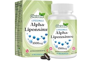 ‎CHEROLINE Liposomale Alpha-Liponsäure Weichkapseln 1500mg pro Portion, mit Acetyl-L-Carnitin 900mg, Ubiquinol 100mg und Vitamin E 15mg, 4-in-1-Formel (60 stück (1er Pack))