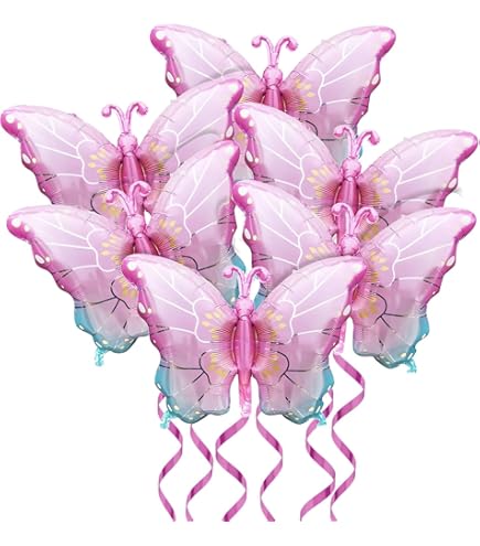 Vthoviva Set Da 2 Palloncini Farfalla In Alluminio, 40 Pollici, Rosa E Blu - Decorazioni Per Feste Compleanno, Matrimonio, Baby Shower - 2