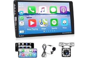 RIMOODY Radio samochodowe 1 DIN z Apple Carplay Android Auto zestaw głośnomówiący Bluetooth 9 cali ekran dotykowy radio samochodowe z Mirror Link Bluetooth Radio FM USB/AUX/TF/EQ sterowanie kierownicą +