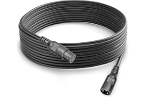 WECAN Cavo di segnale DMX a 3 pin da 5 m, con connettori Cannon XLR maschio e femmina, per il segnale DMX delle luci da palcoscenico, per tutte le luci a testa mobile e luci par a LED