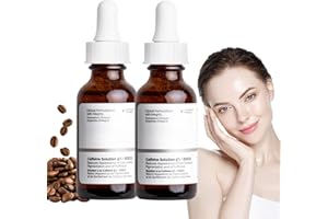 UJOOGBU 2PCS Caffeine Solution 5%+EGCG Eye Serum,Caffeine Eye Serum,Caffeine Eye Cream Anti Aging,Under Eye Cream for Dark Circles and Puffy Eyes,Instant Wrinkle Remover,Eye Bag Removal,Fade Fine Line,30ML