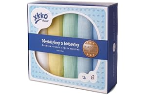 xkko Mullwindeln Muslin 70x70 cm Bio-Baumwolle 5er-Set Pastels Boy