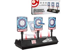 HONGCI Electronic Digital Target for Nerf Guns,Electronic Shooting Nerf Target,Auto-Reset Intelligent Light Sound Effect Scoring Target Gifts Toy for Kids,Boys Birthday Xmas Gifts
