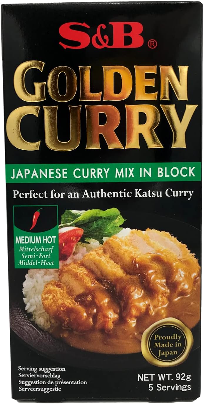 S&B Curry Japonés, Pastillas de Curry Spice, Sazonador Picante, Sabor Picante Medio, Condimento ideal para tus Recetas, 92 g (Paquete de 1)