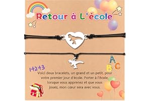 MANVEN Cadeau Mère Fille Bracelet Mère Fille Bracelet Fille Rentrée des Classes Retour à L'école Rentrée Scolaire Idee Cadeaux Fille pour Premier jour D'école Cadeaux Fête des Mères