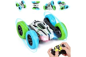 Thedttoy Remote Control Car 360° Double Side Flips RC Stunt Car, 2.4Ghz 4WD High Speed Off Road Toy for 3-12 Years Old Boys & Girls, Rechargeable Radio Control Truck (White)