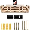 TWO STONES Hangboard Rock Climbing Hangboard with Phone Holder, Band Holder, Jugs, Pinches, Pockets, Edges and Slopes; Wood Hang Board for Climbing