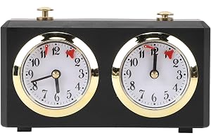 Analog schackklocka timer - inget batteri krävs - professionell schackklocka med stora lättlästa urtavlor - vintage design