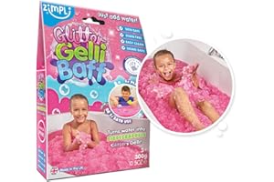 Glitter Gelli Baff Rose de Zimpli Kids, 1 bain ou 6 utilisations, transforme magiquement l'eau en une pâte épaisse et pailletée, Cadeau d'anniversaire pour les filles de 3 ans et plus