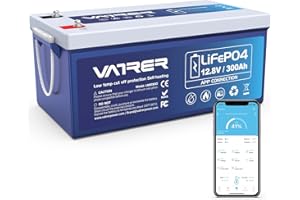 VATRER POWER 12V 300Ah Batteria Litio LiFePO4 Riscaldamento con 200A BMS -20℃ Batteria Ricaricabile a Bassa Temperatura 5000+ Cicli Profondi con Bluetooth Perfetta per RV, Camper, Off-grid, Solare
