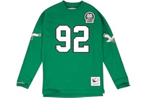 Mitchell & Ness NFL Name & Number Long Sleeve (Phil. Eagles, R. White - Green, XL)