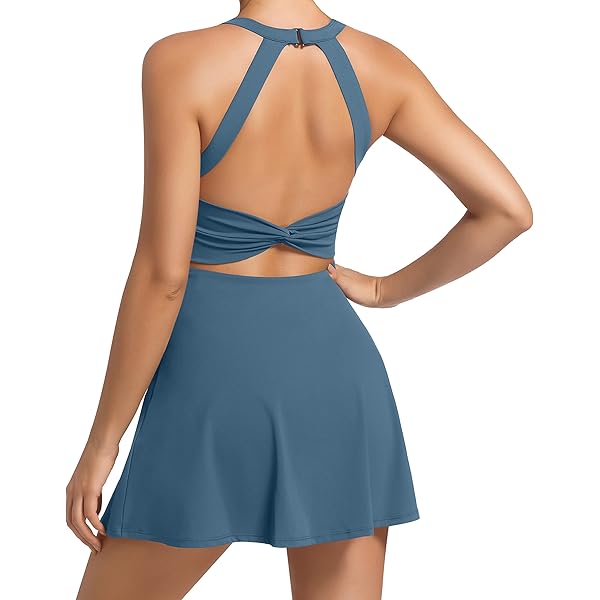 Amazon Essentials Active Formflex Buttery Soft Tank Tennis Dress With Built In Bra Shorts 2