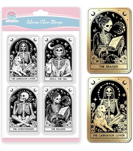 Tampons Transparents Cartes Tarot - 25 Motifs, Format 14.8x21 Cm, Pour Scrapbooking, DIY