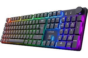 Trust Gaming GXT 868 Torix Clavier Mécanique sans Fil AZERTY Français, Clavier Gamer Rechargeable RGB 2.4GHz, Batterie 100 Heures, Commutateurs Huano Linéaires, Programmable, PC Portable