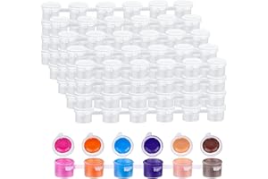 Diyxisk Mini Pots de Peinture Vides,120 Pcs Connectez La Tasse de Peinture avec Le Couvercle,La Boîte de Rangement pour La Peinture Acrylique,Conteneur de Rangement