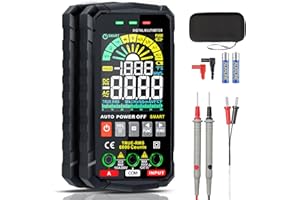 GLADTOP Multimètre numérique intelligent avec 6000 compteurs - Gamme automatique TRMS intelligente - Écran couleur LCD - Mesure tension/courant/capacité/résistance/continu/température/fréquence