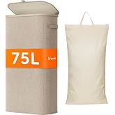 Lifewit Laundry Basket, Foldable Laundry Basket with Removable Bag and Handle, Dirty Clothes Bin with Lid, Laundry Basket for