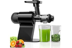 ‎KEENRAY Entsafter Gemüse und Obst, Entsafter Slow Juicer mit Leiser Motor Umkehr Funktion, Kaltpress Entsafter mit Hoher Saftausbeute für Gemüse und Obst, Schwarz