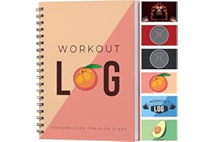 Diario di fitness e agenda di allenamento (formato A5, rosa pesca) - Diario di impostazione degli obiettivi e di allenamento per casa, palestra e bodybuilding di Workout Log Gym