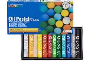 MUNGYO set med 12 olja-pastellfärgade sorterade färger 11 x 70 mm